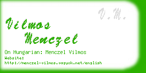 vilmos menczel business card